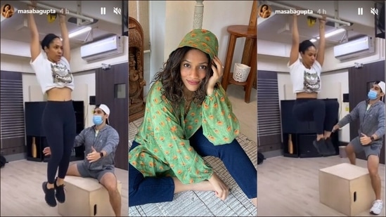 Masaba Gupta's killer waistline during hanging knee raises is fitness goals(Instagram/masabagupta)