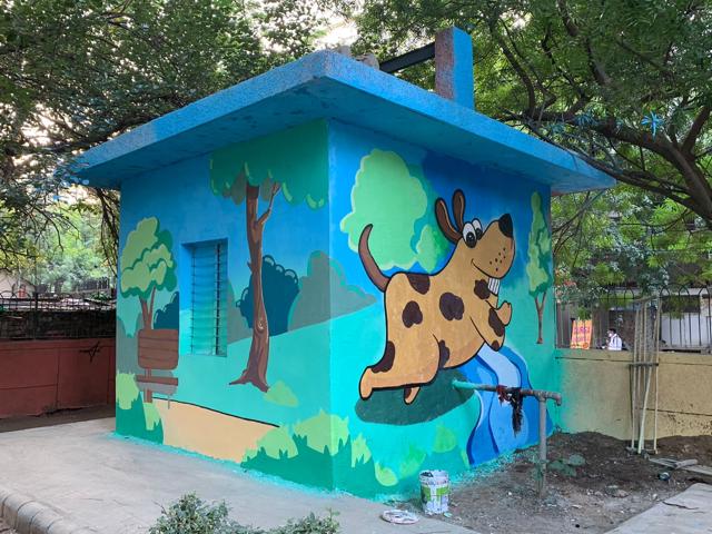The wall paintings in the park have been created in a pop artsy, vibrant style, say artists from Delhi Street Art.
