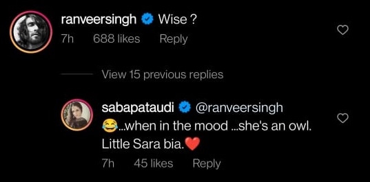 Ranveer Singh poked fun at Sara Ali Khan.