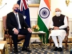 Prime Minister Narendra Modi with Australian PM Scott Morrison. Prime Minister Narendra Modi with Australian PM Scott Morrison.