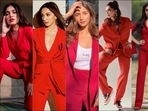 Bhumi Pednekar to Alia Bhatt-Sara Ali Khan, BTown divas are fans of red pantsuit (Instagram/nirmooha/kiaraaliaadvani/aliaabhatt/shaleenanathani/saraalikhan95/sonamkapoor) Bhumi Pednekar to Alia Bhatt-Sara Ali Khan, BTown divas are fans of red pantsuit (Instagram/nirmooha/kiaraaliaadvani/aliaabhatt/shaleenanathani/saraalikhan95/sonamkapoor)