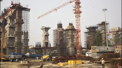 The main Ghaziabad station is being constructed as part of the 82-kilometre-long Delhi-Meerut Regional Rapid Transit System (RRTS) project. (Sakib Ali/HT) The main Ghaziabad station is being constructed as part of the 82-kilometre-long Delhi-Meerut Regional Rapid Transit System (RRTS) project. (Sakib Ali/HT)