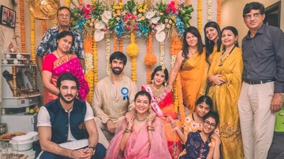 Charu Asopa Sen had earlier made headlines for her baby shower pictures. The event was also attended by Sushmita Sen, Rohman Shawl and Sushmita's children Renee Sen and Alisah Sen. (Instagram/@rajeevsen9)