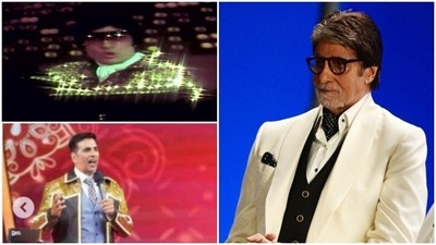 Amitabh Bachchan starred in Yaarana (1981) and Akshay Kumar recreated the look on KBC 13. Amitabh Bachchan starred in Yaarana (1981) and Akshay Kumar recreated the look on KBC 13.