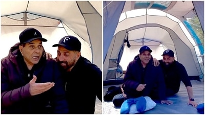 Actor Sunny Deol shares video with Dharmendra from Himachal Pradesh. Actor Sunny Deol shares video with Dharmendra from Himachal Pradesh.