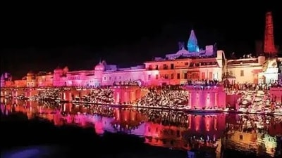 The entire Ayodhya city has been spruced up for the Deepotsav celebrations. (HT file) The entire Ayodhya city has been spruced up for the Deepotsav celebrations. (HT file)