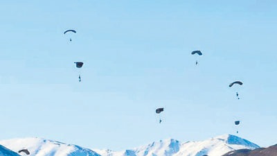 Army conducts high-altitude airborne exercise in eastern Ladakh Army conducts high-altitude airborne exercise in eastern Ladakh