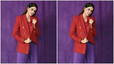 For footwear, Genelia opted for classic maroon and silver stilletoes from the house of Christian Louboutin. (Instagram/@who_wore_what_when) For footwear, Genelia opted for classic maroon and silver stilletoes from the house of Christian Louboutin. (Instagram/@who_wore_what_when)