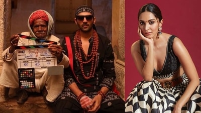 Kartik Aaryan claimed the person sitting next to him in the picture was Kiara Advani. Kartik Aaryan claimed the person sitting next to him in the picture was Kiara Advani.