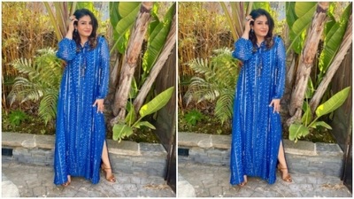 Styled by Lishma, Raveena wore her shoulder-length tresses open in wavy curls and opted for a minimal makeup look. (Instagram/@officialraveenatandon) Styled by Lishma, Raveena wore her shoulder-length tresses open in wavy curls and opted for a minimal makeup look. (Instagram/@officialraveenatandon)