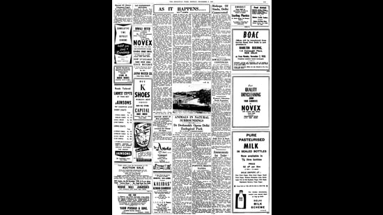 A screengrab of the Hindustan Times on November 1, 1959.