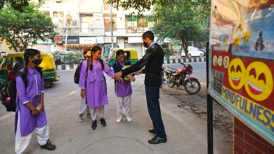 COVID Appropriate Behaviour (CAB) should be strictly followed in all schools, according to the circular.(HT Photo/Kamal KS)