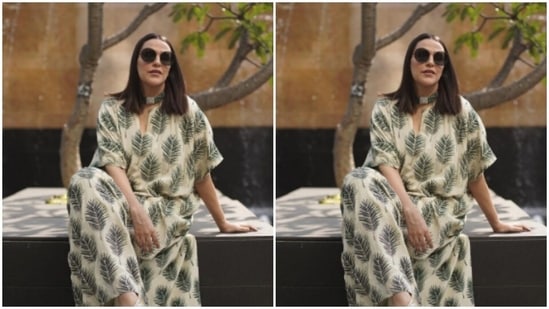 Neha played muse to fashion designer Payal Singhal and opted for a comfortable casual attire for the fashion photoshoot.(Instagram/@nehadhupia)