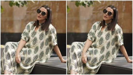 Neha adorned a comfortable kaftan and posed like a diva.(Instagram/@nehadhupia)