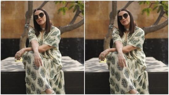 Neha accessorised her look for the day with a statement choker from the designer house Anmol Jewellers.(Instagram/@nehadhupia)