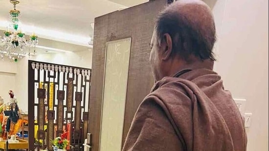 Rajinikanth at his home in Chennai after being discharged from hospital.&nbsp;