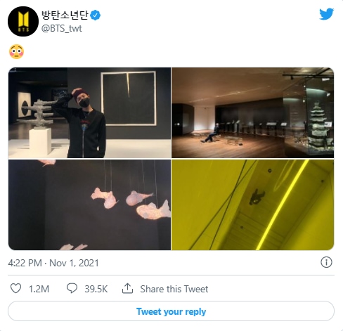 BTS J-Hope and V shared pictures from their recent visit to Leeum, Samsung Museum of Art in Seoul.&nbsp;