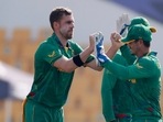 ICC Men's T20 World Cup - Super 12 - Group 1 - South Africa v Bangladesh - Sheikh Zayed Cricket Stadium, Abu Dhabi, United Arab Emirates - November 2, 2021 South Africa's Anrich Nortje celebrates with teammates after taking the wicket of Bangladesh's Mahmudullah(REUTERS)
