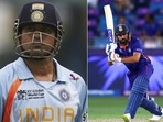 Sachin Tendulkar in 2007 and Rohit Sharma from the ongoing T20 World Cup. (Getty Images) Sachin Tendulkar in 2007 and Rohit Sharma from the ongoing T20 World Cup. (Getty Images)
