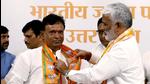 Samajwadi Party (SP) MLA from Saidpur, Subhash Pasi, joins the BJP in the presence of state president Swatantra Dev Singh in Lucknow on Tuesday. (ANI) Samajwadi Party (SP) MLA from Saidpur, Subhash Pasi, joins the BJP in the presence of state president Swatantra Dev Singh in Lucknow on Tuesday. (ANI)