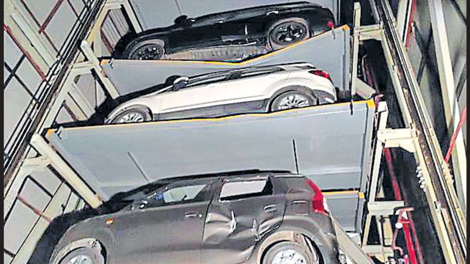 Snag at Delhi automated parking lot causes 4 platforms to collapse