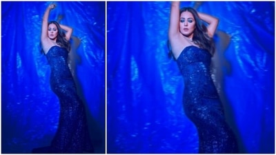 Sharing the gorgeous photos on Instagram, Hina Khan captioned the post, "Cold as ice 🧊, but in the right hands she melts." (Instagram/@realhinakhan) Sharing the gorgeous photos on Instagram, Hina Khan captioned the post, "Cold as ice 🧊, but in the right hands she melts." (Instagram/@realhinakhan)