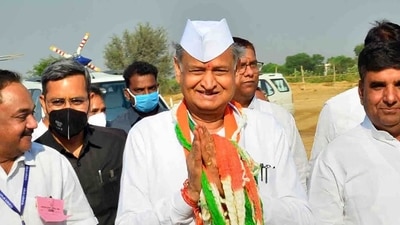 Rajasthan chief minister Ashok Gehlot after bye-elections outcome in Vallabhnagar and Dhariawad. (HT_PRINT) Rajasthan chief minister Ashok Gehlot after bye-elections outcome in Vallabhnagar and Dhariawad. (HT_PRINT)