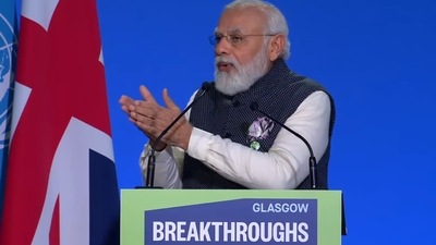 PM Narendra Modi speaks at the event in Glasgow on Tuesday. (ANI Twitter)