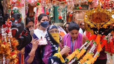 Women shop at the Sisamau market on the eve of Dhanteras, in Kanpur. (PTI) Women shop at the Sisamau market on the eve of Dhanteras, in Kanpur. (PTI)