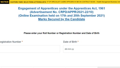 SBI apprentice final results 2021: Candidates who have appeared for the SBI apprentice exam can check their results on the official website of SBI at sbi.co.in. (sbi.co.in)