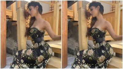 In black eyeliner, nude eyeshadow, mascara-laden eyelashes, drawn eyebrows, contoured cheeks and a shade of nude lipstick, Mouni made her outfit look better. (Instagram/@imouniroy) In black eyeliner, nude eyeshadow, mascara-laden eyelashes, drawn eyebrows, contoured cheeks and a shade of nude lipstick, Mouni made her outfit look better. (Instagram/@imouniroy)