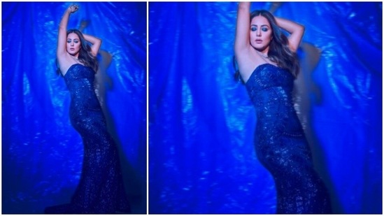 Sharing the gorgeous photos on Instagram, Hina Khan captioned the post, "Cold as ice 🧊, but in the right hands she melts."(Instagram/@realhinakhan)