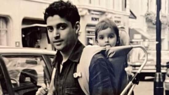 Farhan Akhtar with his daughter Shakya.