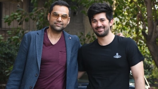 Abhay Deol was clicked with his nephew Karan Deol for the promotion for their film Velle. (Varinder Chawla)