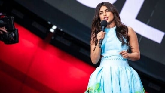 Priyanka Chopra shared a picture after getting a booster shot of the Covid-19 vaccine.(Vianney Le Caer/Invision/AP)