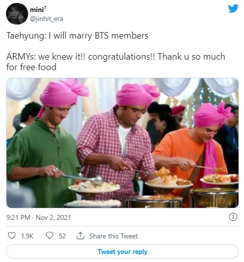 A desi ARMY joked about BTS singer V's statement.&nbsp;