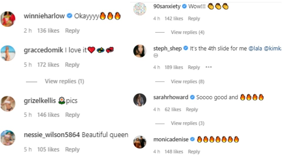 Comments on Kim Kardashian's post.&nbsp;