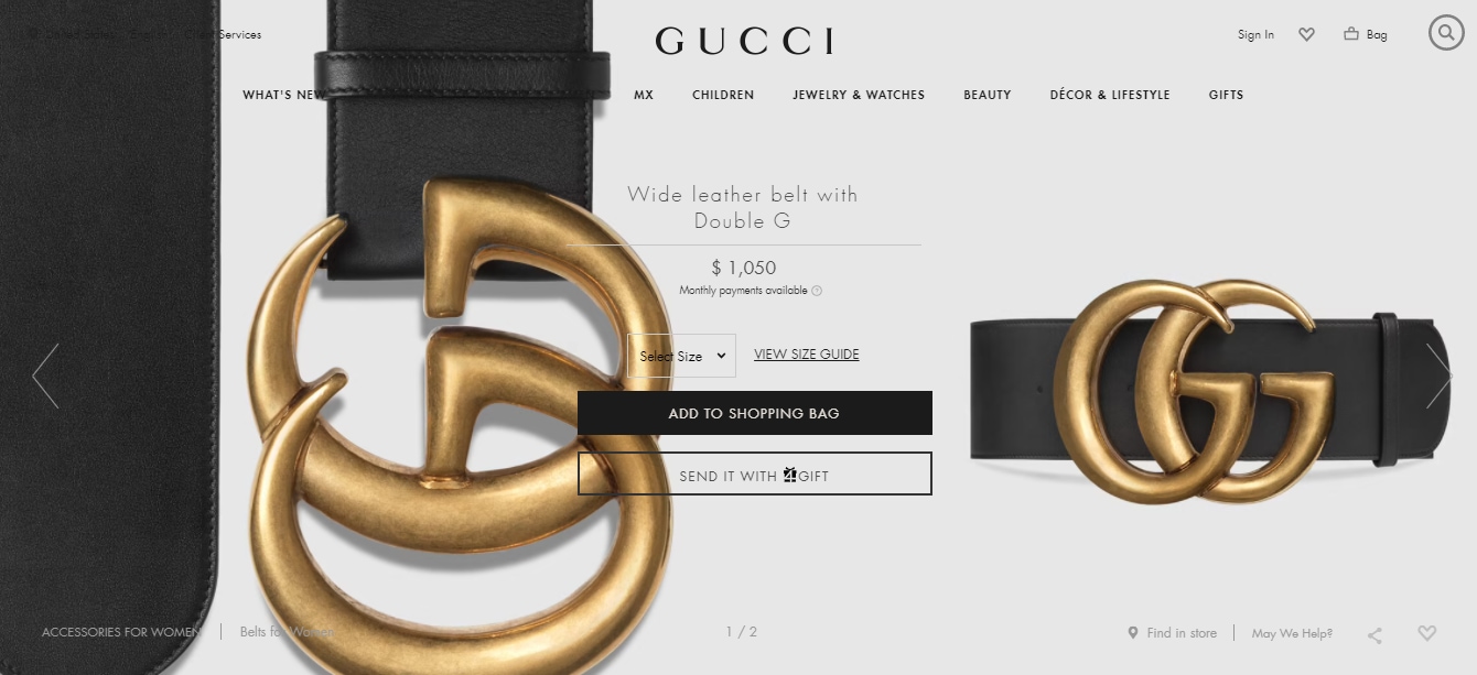 Mouni Roy's wide leather belt from Gucci(gucci.com)