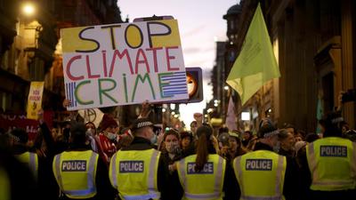 Extinction Rebelion activists protest during the UN Climate Change Conference (COP26) in Glasgow on Wednesday. HAC has asked all parties to deliver on net zero greenhouse gas emissions target. (REUTERS) Extinction Rebelion activists protest during the UN Climate Change Conference (COP26) in Glasgow on Wednesday. HAC has asked all parties to deliver on net zero greenhouse gas emissions target. (REUTERS)