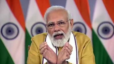 Prime Minister Narendra Modi holds a virtual review meeting with officials from districts having low Covid-19 vaccination coverage, in New Delhi on Wednesday. (ANI) Prime Minister Narendra Modi holds a virtual review meeting with officials from districts having low Covid-19 vaccination coverage, in New Delhi on Wednesday. (ANI)