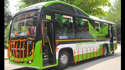 The CTU will roll out electric buses from November 13 in Chandigarh. (HT File Photo) The CTU will roll out electric buses from November 13 in Chandigarh. (HT File Photo)