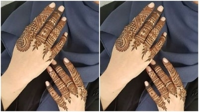 Minimal and yet more – this mehendi design will complement your bright attire for the festival night. (https://in.pinterest.com/) Minimal and yet more – this mehendi design will complement your bright attire for the festival night. (https://in.pinterest.com/)