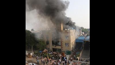 The FIR was registered around 9pm, more than 30 hours after fire broke out at the factory at the Industrial Area, Phase 2, Panchkula. The FIR was registered around 9pm, more than 30 hours after fire broke out at the factory at the Industrial Area, Phase 2, Panchkula.