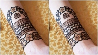 In case you are picking pastel colors to stand out, this mehendi design is just for the cuffs. (https://in.pinterest.com/) In case you are picking pastel colors to stand out, this mehendi design is just for the cuffs. (https://in.pinterest.com/)