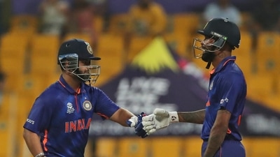 India's Rishabh Pant, left, and Hardik Pandya celebrate scoring runs during the Cricket Twenty20 World Cup match between India and Afghanistan in Abu Dhabi, UAE, Wednesday, Nov. 3, 2021. (AP Photo/Aijaz Rahi) (AP) India's Rishabh Pant, left, and Hardik Pandya celebrate scoring runs during the Cricket Twenty20 World Cup match between India and Afghanistan in Abu Dhabi, UAE, Wednesday, Nov. 3, 2021. (AP Photo/Aijaz Rahi) (AP)