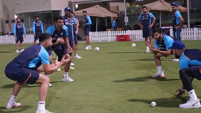 Team India during their practice session (Twitter/BCCI)