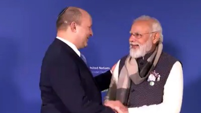 'Join my party': Israeli PM tells PM Modi, calls him ‘most popular person’ (Video grab) 'Join my party': Israeli PM tells PM Modi, calls him ‘most popular person’ (Video grab)