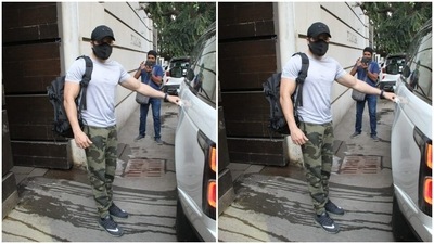 Emraan Hashmi got clicked by paparazzi as he stepped out of his gym. (HT Photos/Varinder Chawla)
