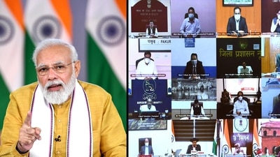Prime Minister Narendra Modi holds a virtual review meeting with districts having low Covid-19 vaccination coverage, in New Delhi. (ANI ) Prime Minister Narendra Modi holds a virtual review meeting with districts having low Covid-19 vaccination coverage, in New Delhi. (ANI )