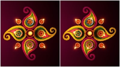 In shades of multicolour, create a minimal rangoli and brighten your home with the light of diyas. Have a great Diwali! (https://unsplash.com/) In shades of multicolour, create a minimal rangoli and brighten your home with the light of diyas. Have a great Diwali! (https://unsplash.com/)